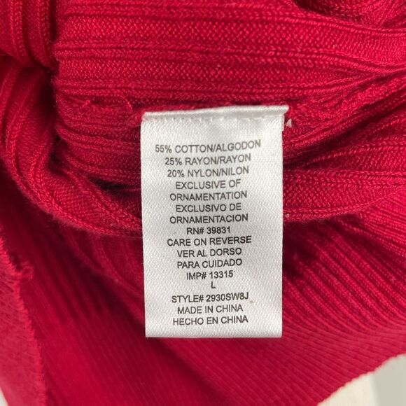 My Michelle Red Cowl Neck Sweatwr Size L EUC - Picture 6 of 6